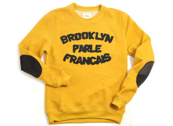 brooklyn we go hard parle francais sweat moutarde