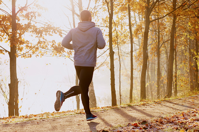 Man Running In The Woods