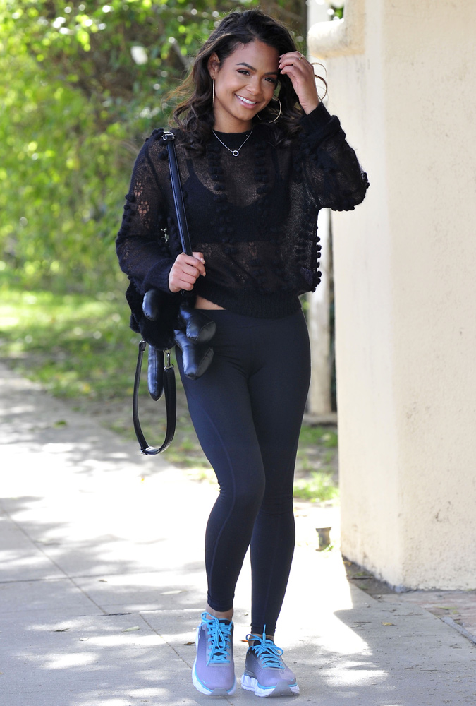 Christina Millian Wearing All-Black Gym Gear
