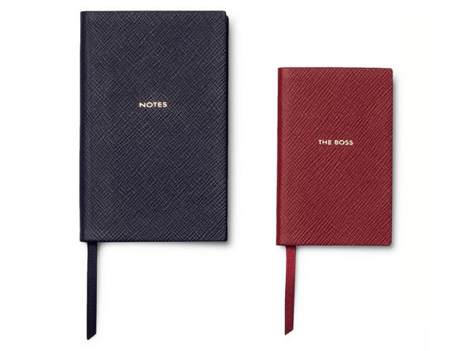 SMYTHSON Panama The Boss Cross-Grain Leather Notebook Set