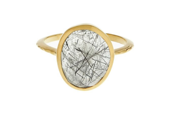 Carrie Elizabeth 14k Gold Ring In Rutilated Quartz