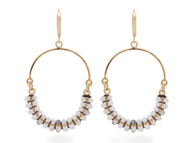 ISABEL MARANT Tropical beaded hoop drop earrings