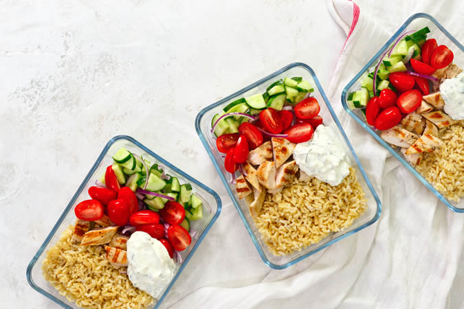 Pre-planned meals in lunch boxes