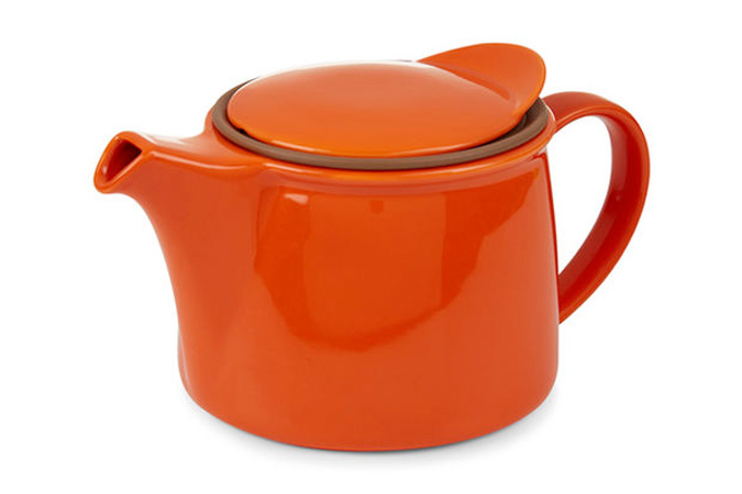 Kinto vermilion porcelain brim teapot