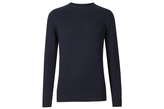 M&S COLLECTION Pure Fine Cotton Crew Neck Jumper