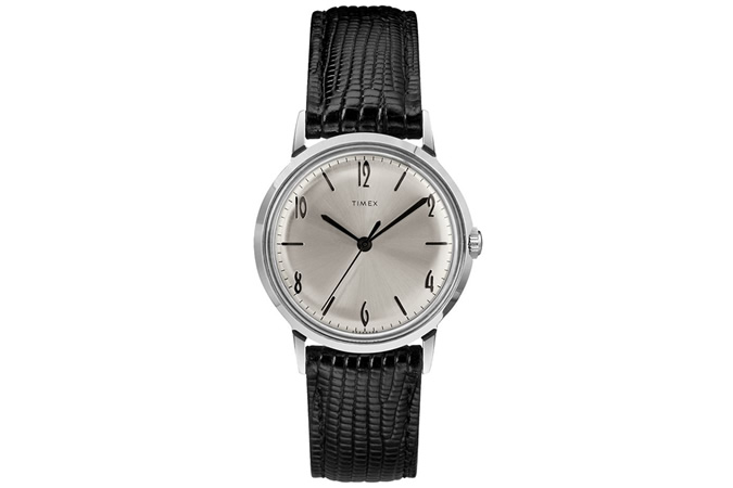 Marlin® Hand-Wound 34mm Leather Strap Watch
